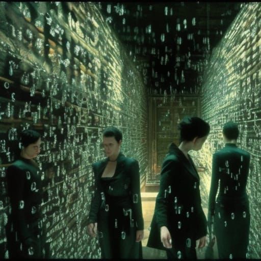Neo in Matrix Bullet Time Scene: Hyper-Detailed