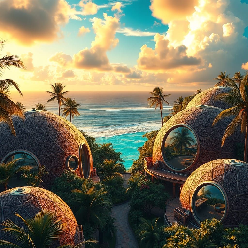 Luxurious Geo Domes Village in Vibrant Mauritius Landscape