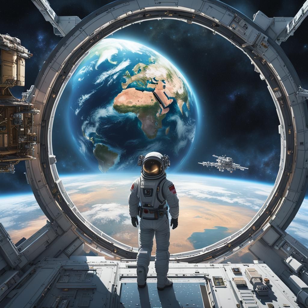 Earth from Space Station: 8K Concept Art