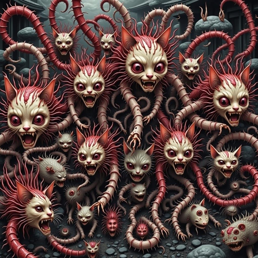 Medusa-Centipede Cyborg Unleashes Terror at Edo Festival