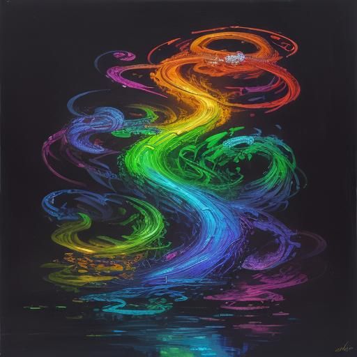 Luminescent Serpent in Radiant Oil Painting