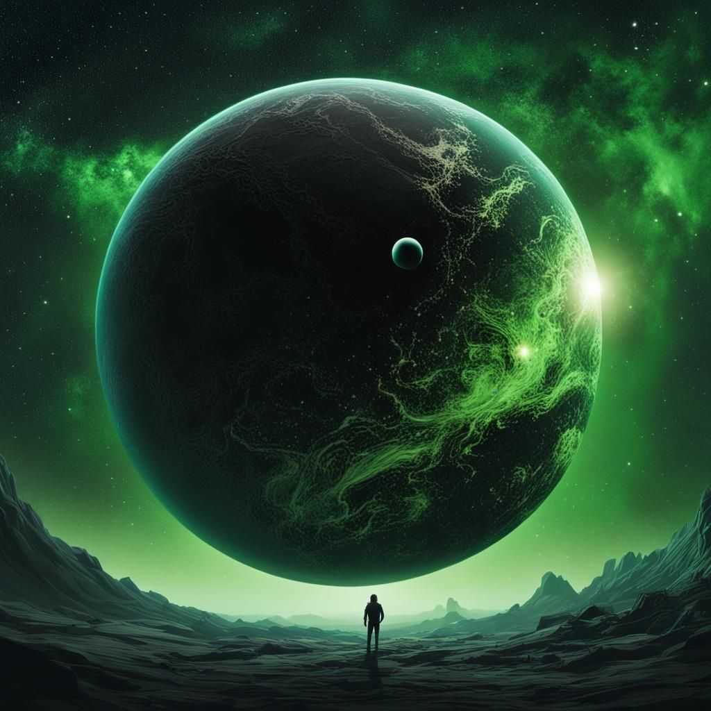 Hyperrealistic Planet in Starry Universe Splash Art