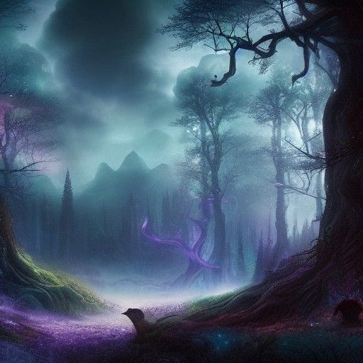 Magical Forest Bathed in Divine Moonlight