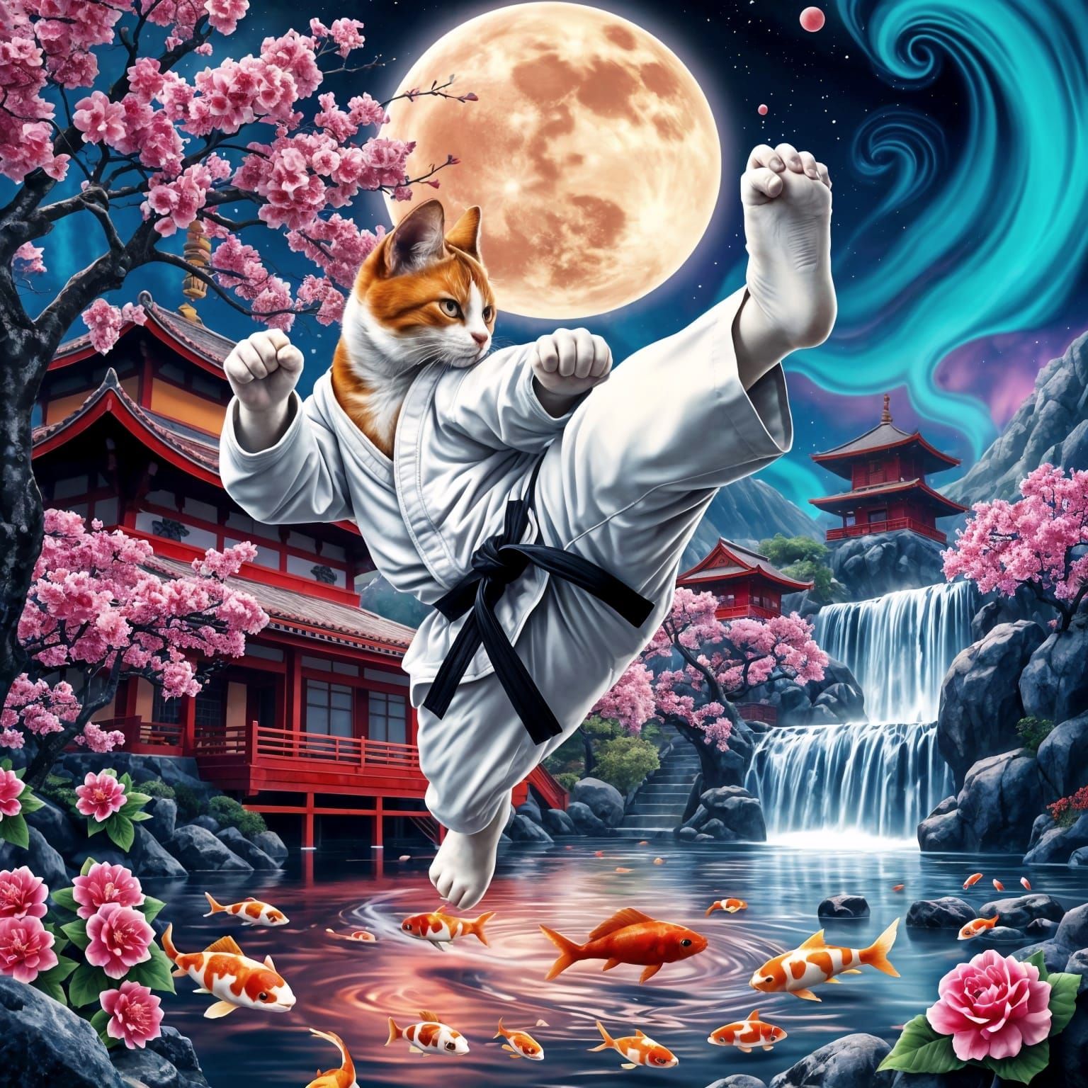 Karate Move by Anthropomorphic Cat