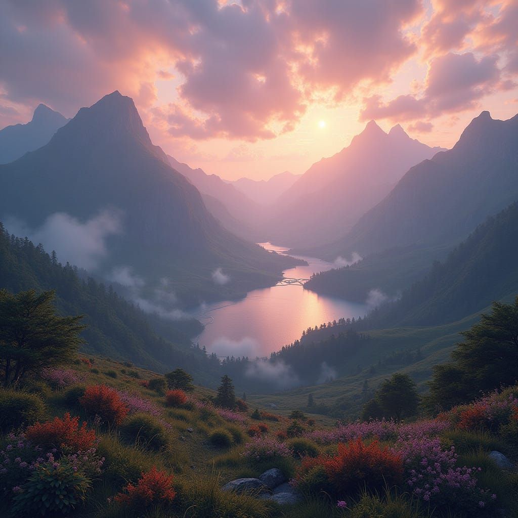 Mystical Scottish Landscape at Dusk