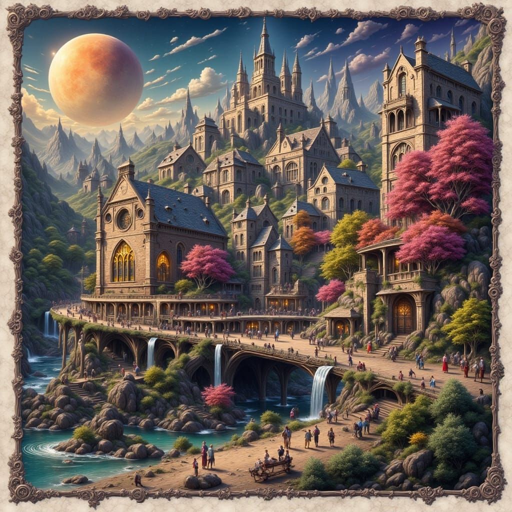 AI Generates Abstract Lost City Landscape