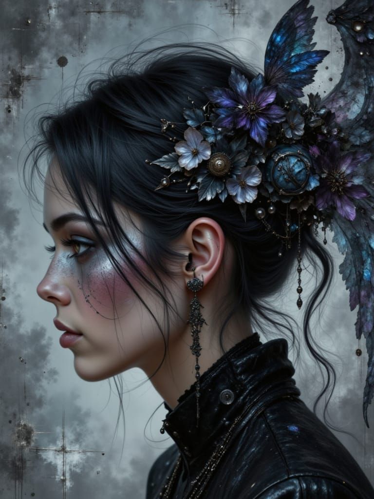 Wingless Biker Angel in Profile View