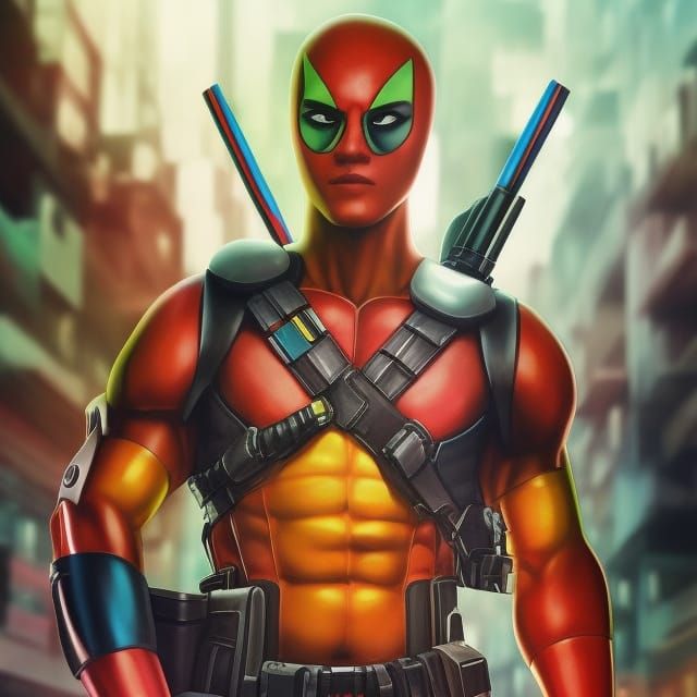 Photorealistic Portrait of Deadpool with Dynamic Lighting