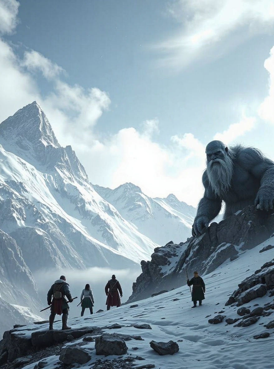 Frost Giants Attack Fighters in Mountain Lair