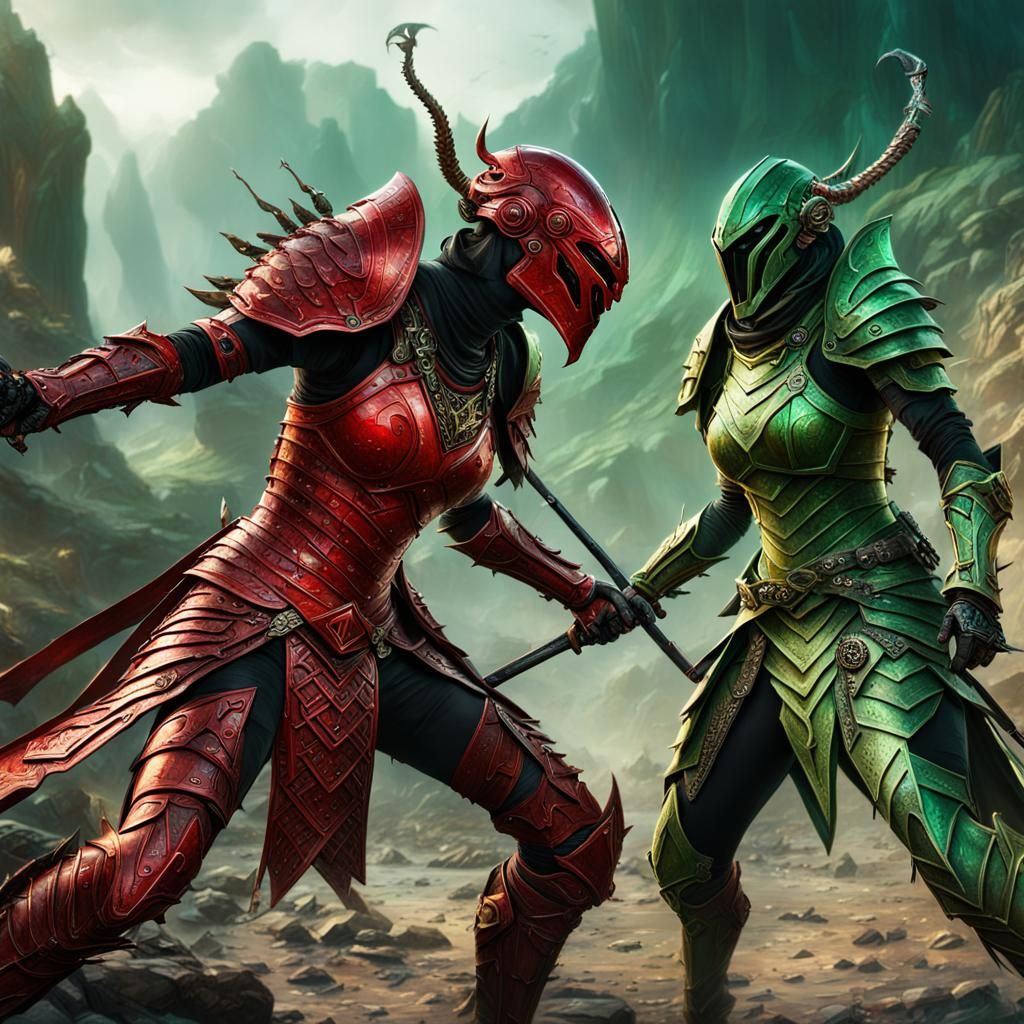 The Scorpion Cavalier and the Mantis Knight continue to disagree...