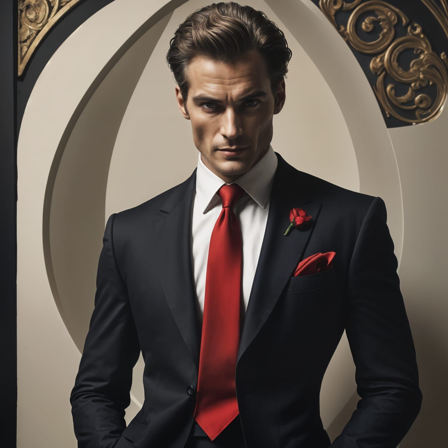 Stunning Gentleman in Black Tie Attire