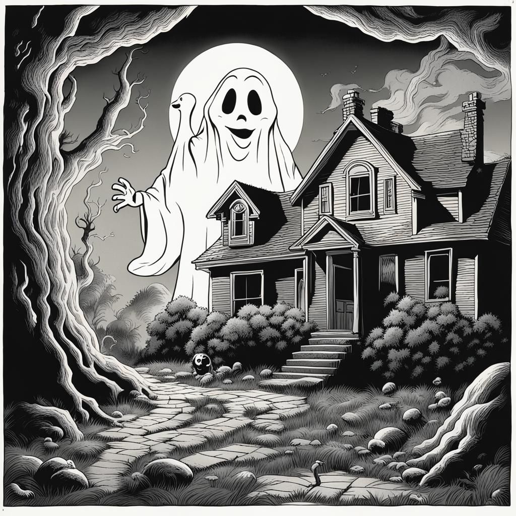 Casper the Friendly Ghost in Dark Cinematic Style