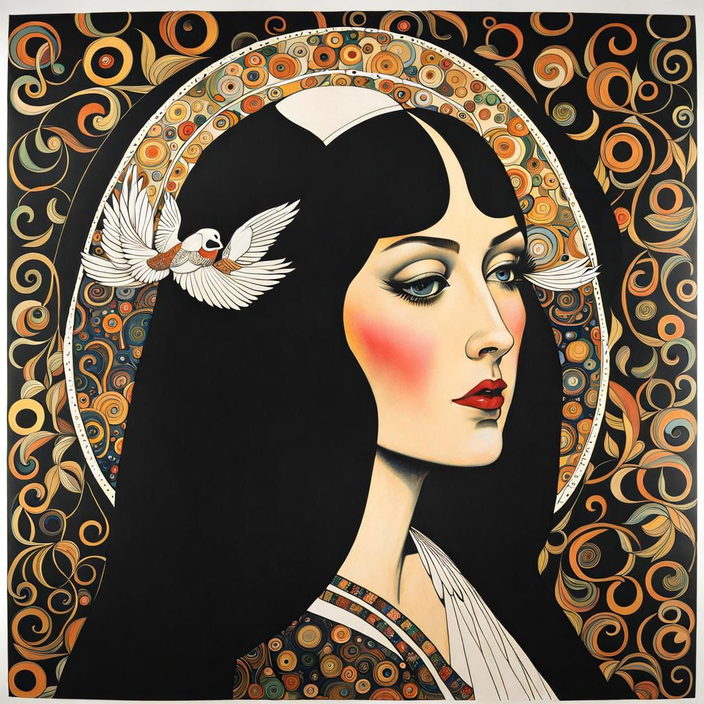 European Ink Print Inspired by Art Masters