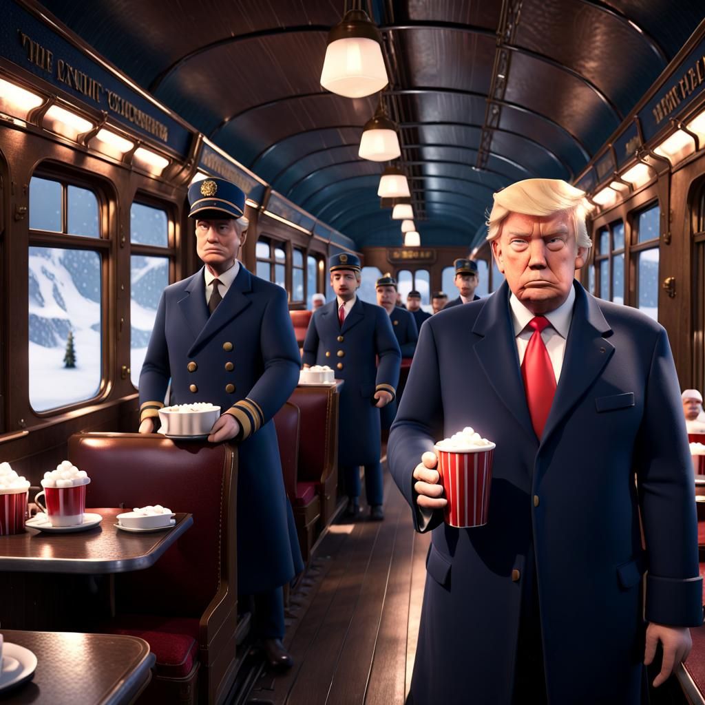 Donald Trump Rides the Polar Express in 3D