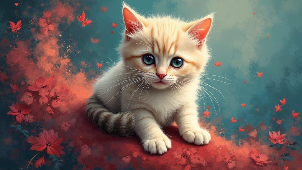 Modern Ragdoll Cat Art Wallpaper