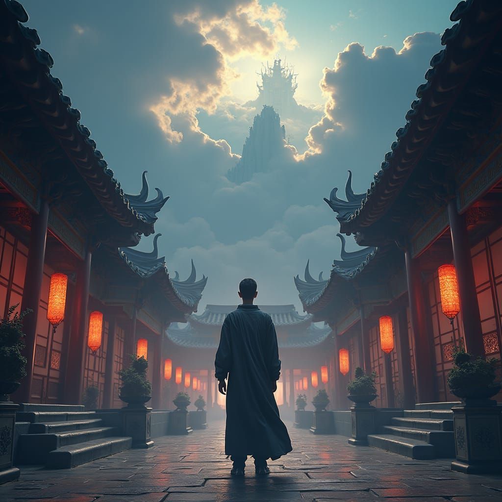 Li Yuan in Foreboding Chinese Courtyard