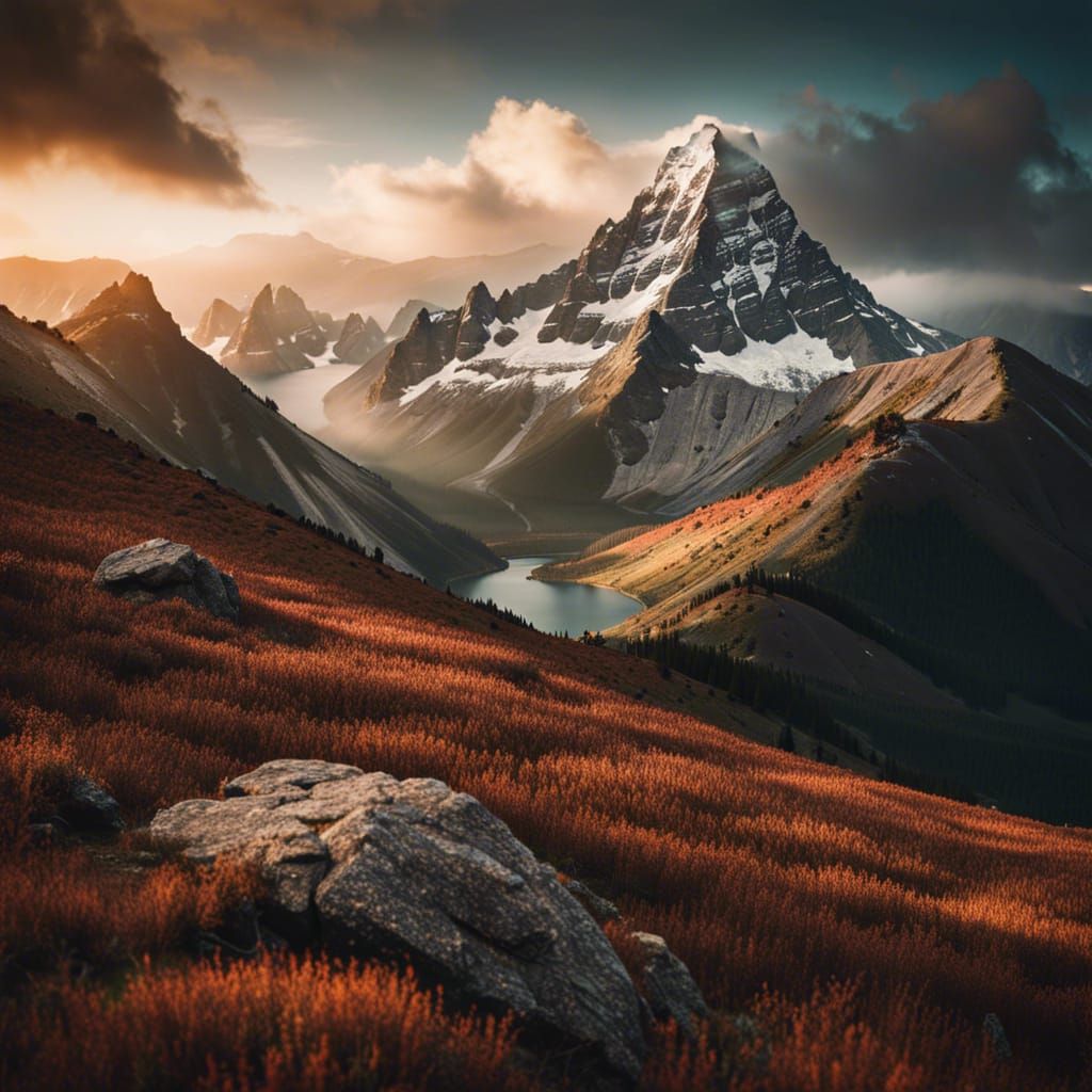 Majestic Mountain Landscape Captured Through Adventure Photo...