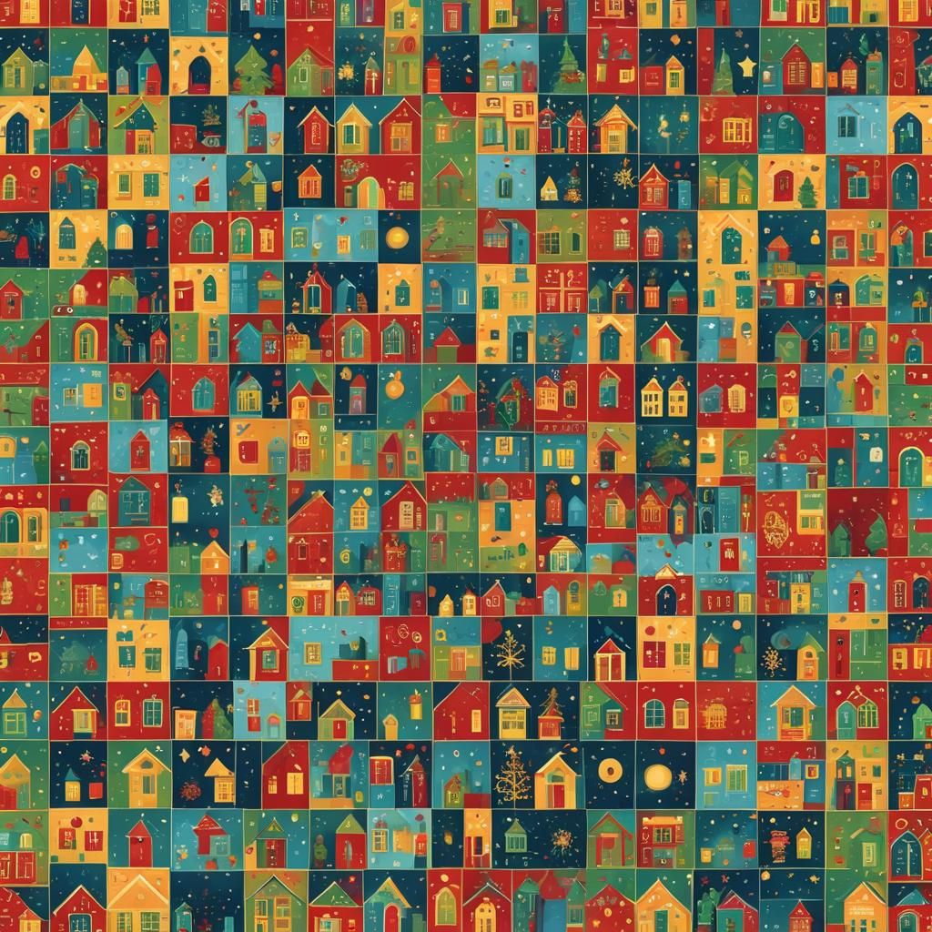 Pop Art Christmas Advent Calendar Illustration