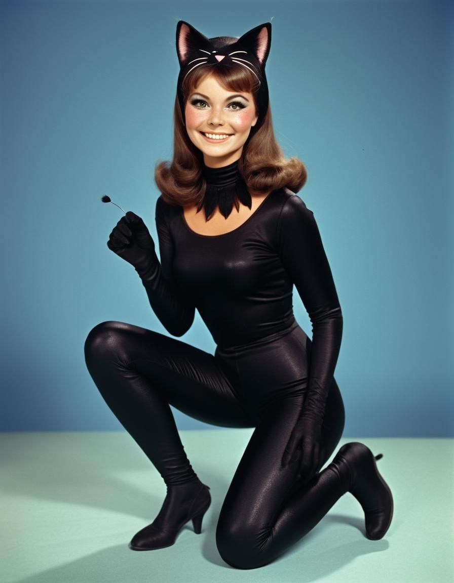 Kitirik, 1960s TV Hostess in Black Cat Costume