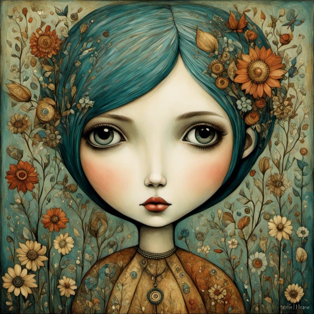 Girl in Art Brut Style