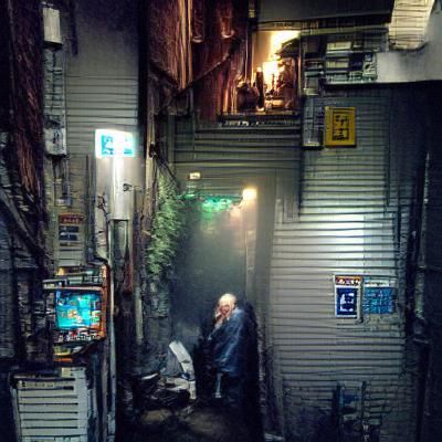 Tokyo Alley at Night: A Cyberpunk Scene