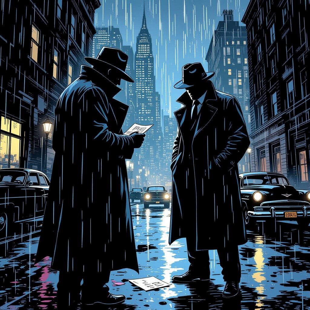Commissioner Gordon Crime Scene in Comic Book Noir
