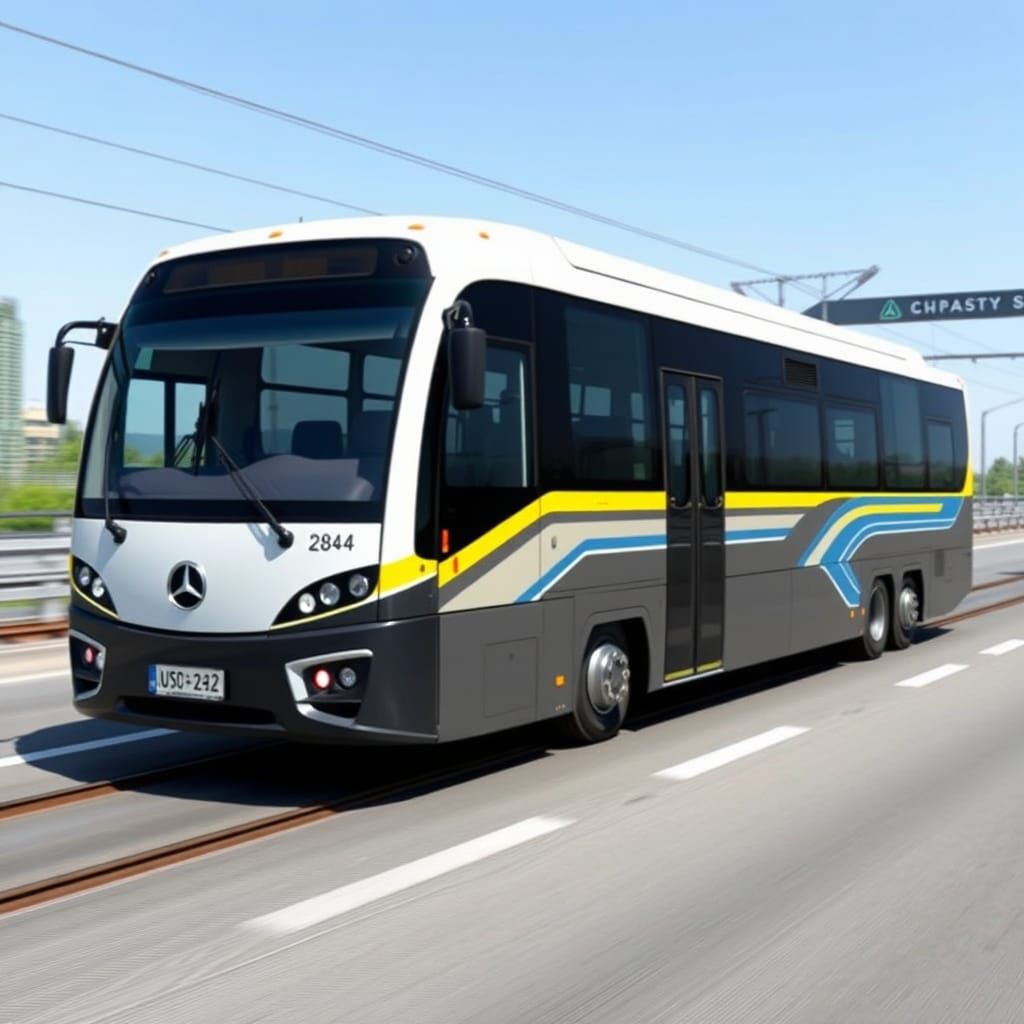 Modern Road-Rail Coach Design for 40 Passengers