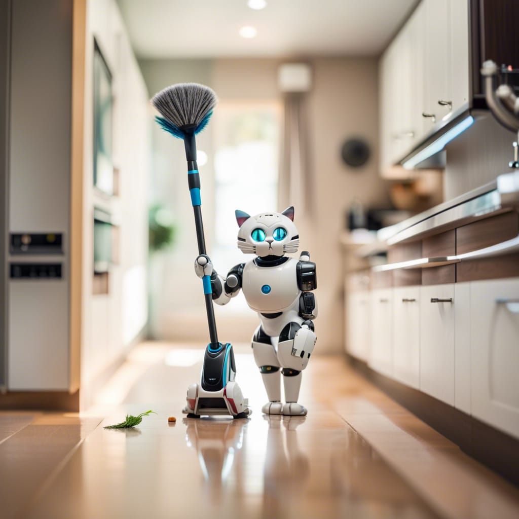 cleaning cat robot