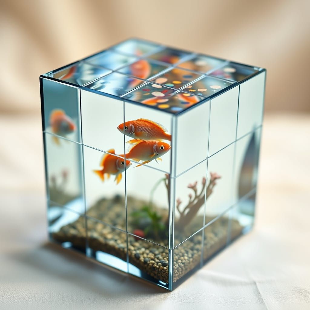 Hyper-Realistic Rubik's Cube Fish Tank