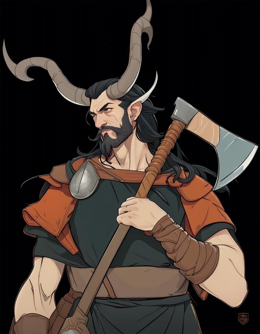 Hakon the Varl Warrior: Digital Art Portrait