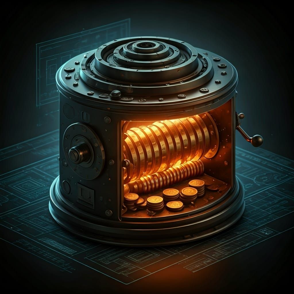 Futuristic Coin Machine Generates Creative Energy in Cyberpu...
