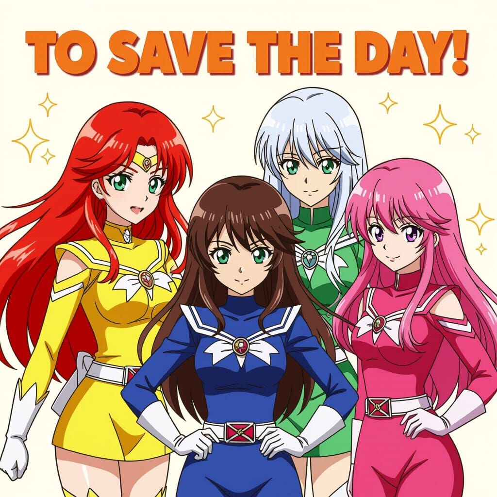 Whimsical Super Sentai Team of Cute Women