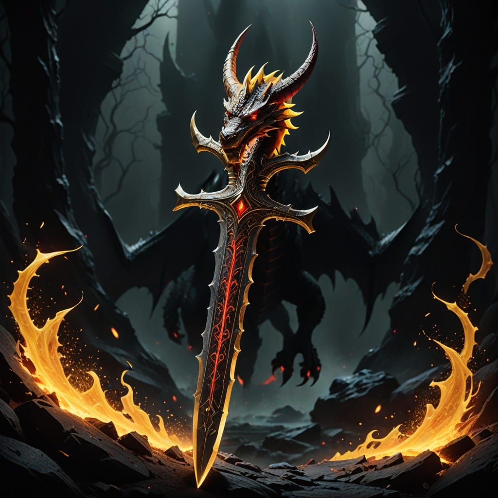 Dragon Slayer Sword in Darkness with Pixie Dust