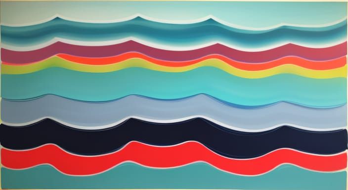 Abstract Colorfield Painting with Wild Brushstrokes