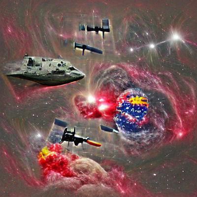 Intense Space Battle with Futuristic Spacecraft