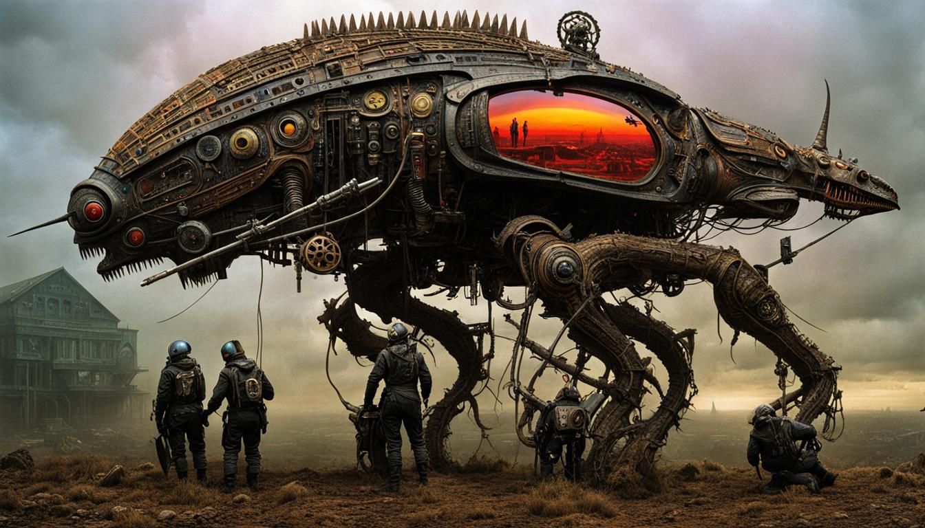 Crispy Cyberpunk Creature in Surreal Biopunk Style