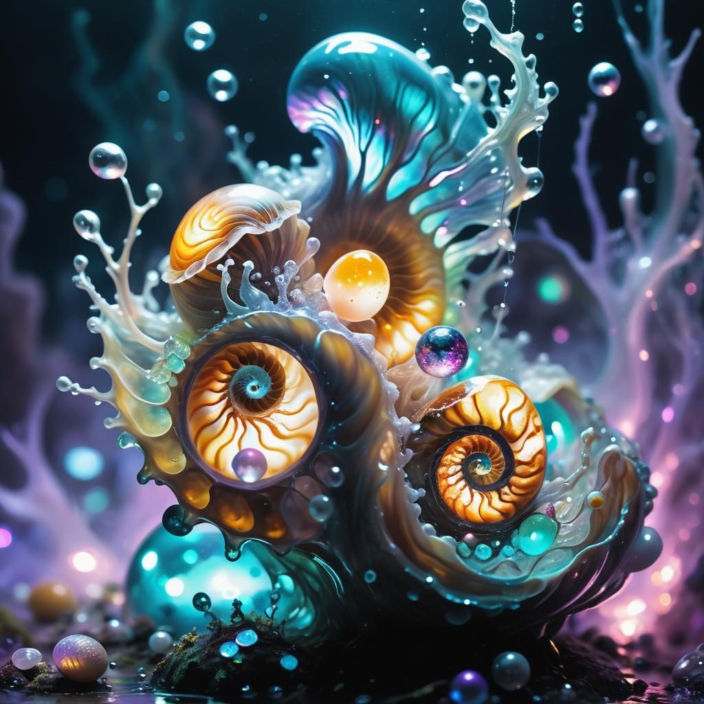 Ethereal Water Elemental in Neon Ink Splatter Style