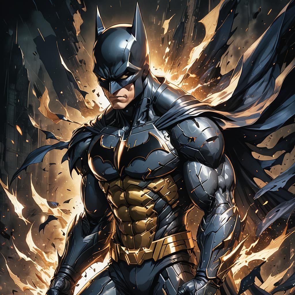 Batman Vegeta Fusion: Cel-Shaded Anime Art