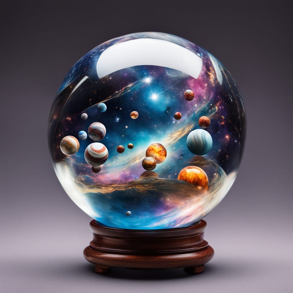 Galaxies in Glass Spheres: Cosmos Miniaturized