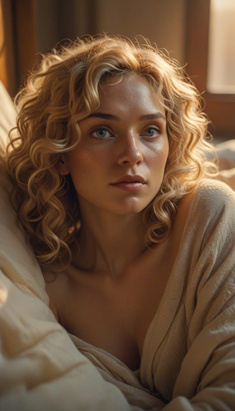 Romantic Portrait of Couple Wrapped in Blanket