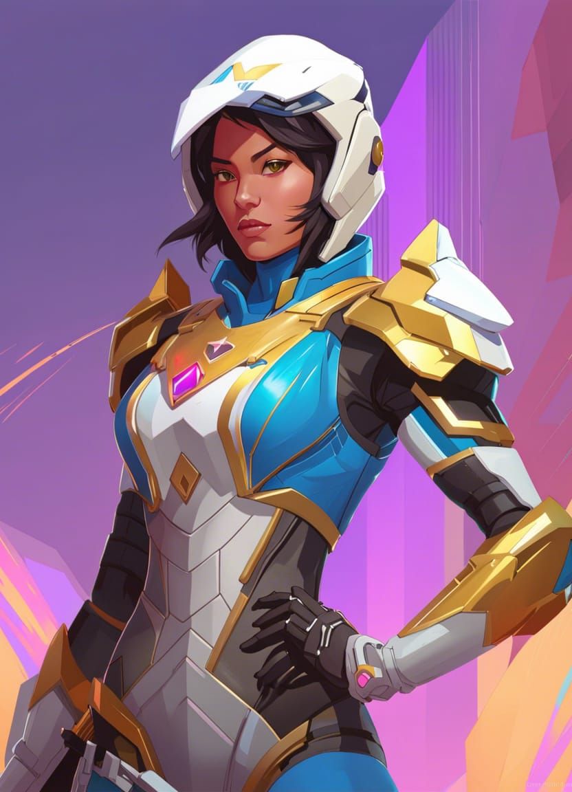 Ana from Overwatch as a Power Ranger Concept Art