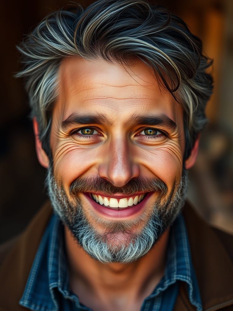 Handsome Professor Portrait in Golden Hour Lighting