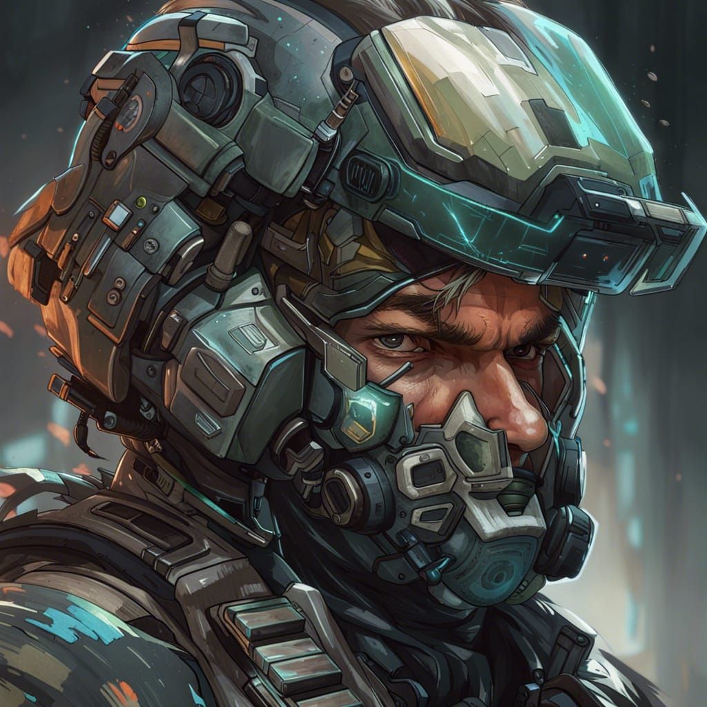 Titanfall Pilot Portrait in Artstation Style