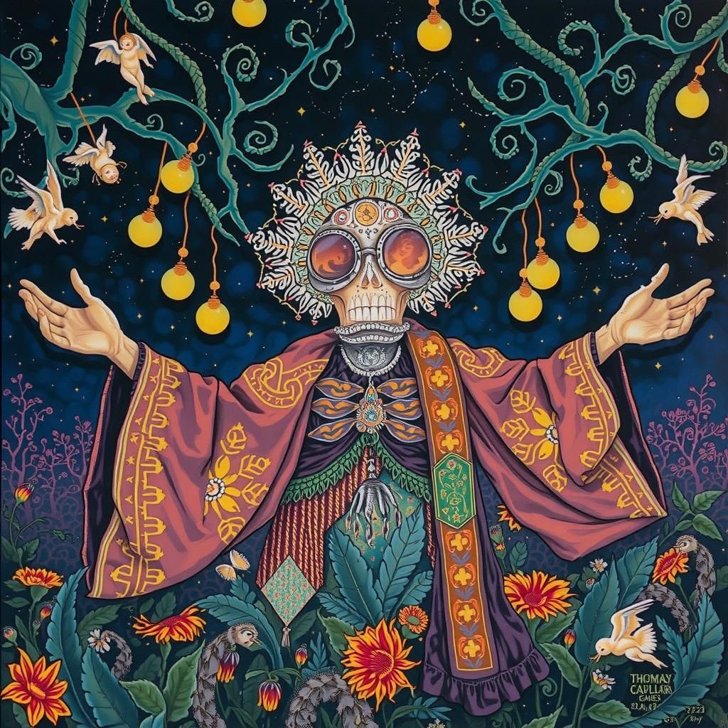 Mystical Wilderness Scene with Ethereal Cherubs