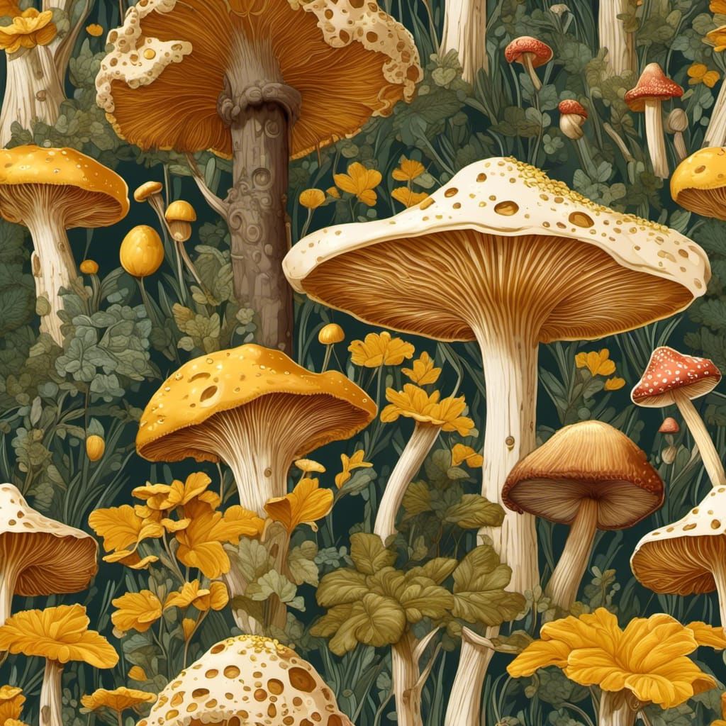 Giant Mushroom in Forest, Hyperreal Style