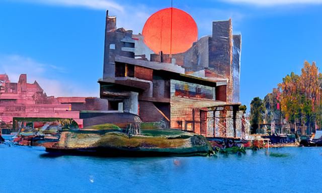 Concrete Buildings in Peach Tree Forest Photography