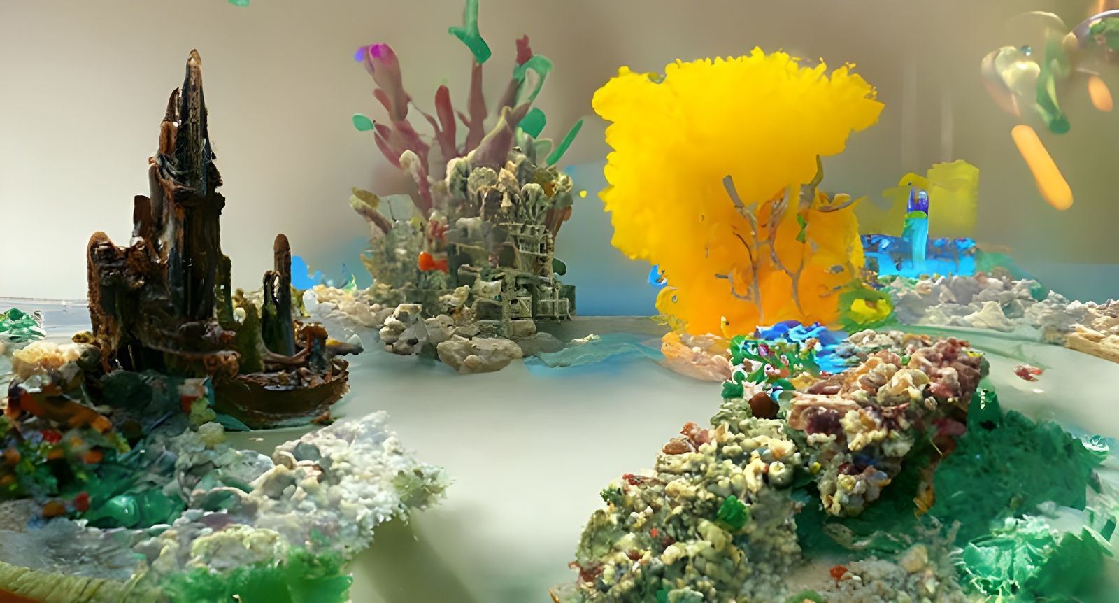 Magical Underwater Castle with Dolphins and Mermaids