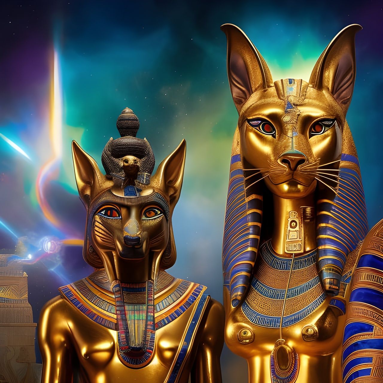 Egyptian Gods in a Fantastical Style