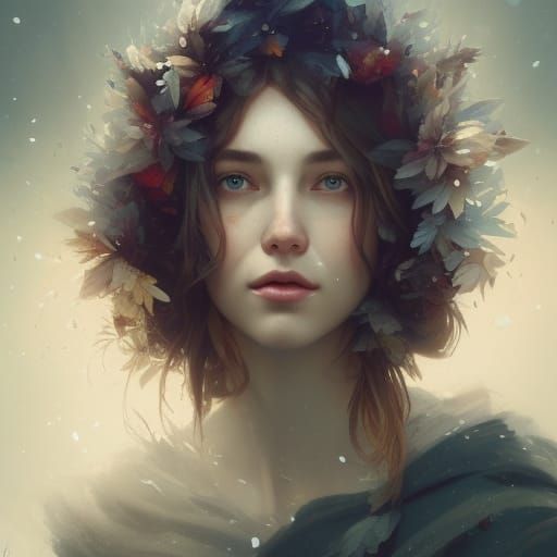 Mother Nature Portrait in Harmonious Seasons