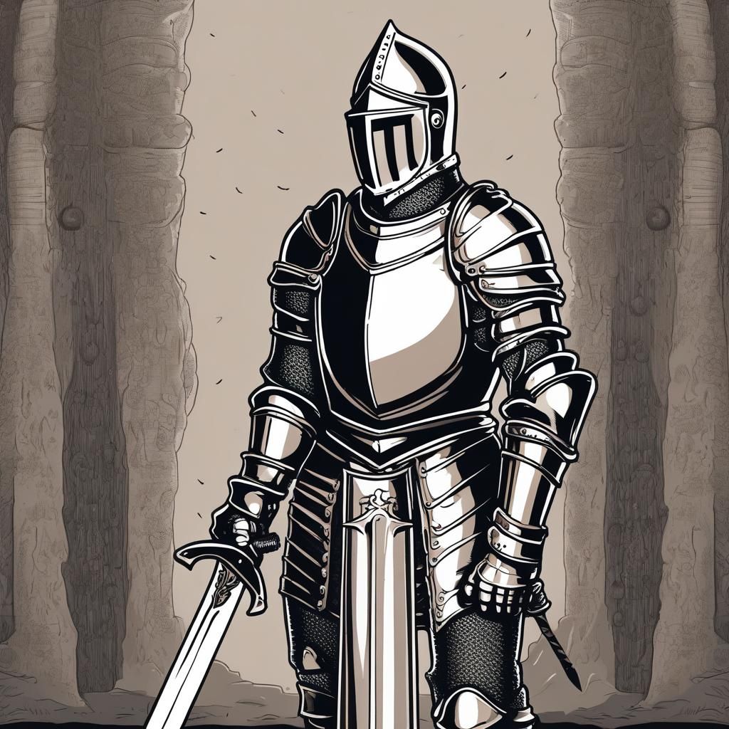Knight holding the sword